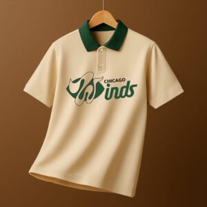 Vintage Varsity Polo -(Beige/Hunter Green)