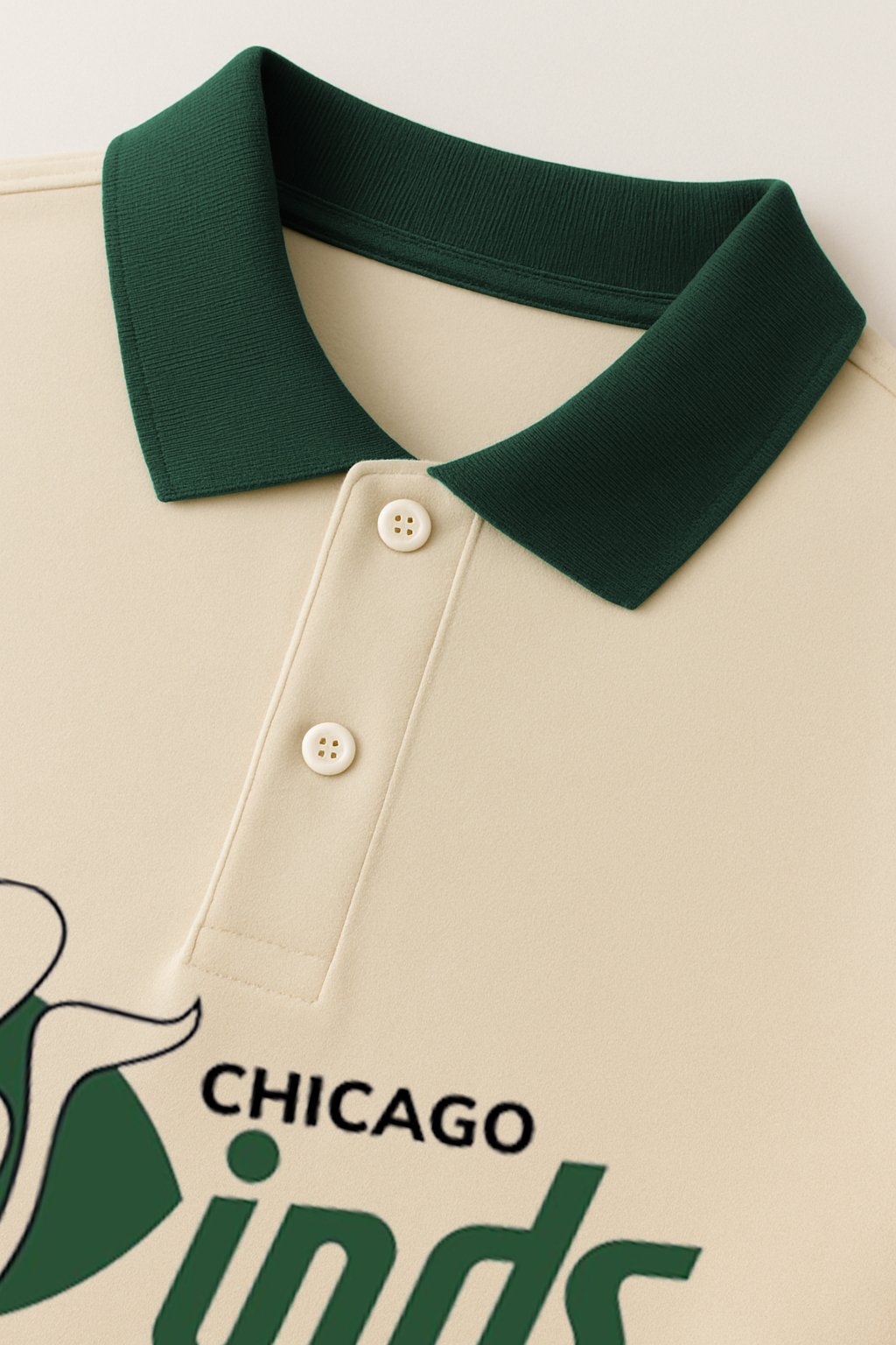 Vintage Varsity Polo -(Beige/Hunter Green) - Image 2