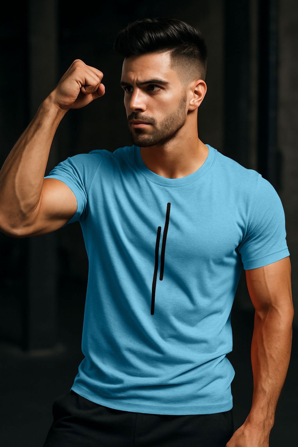 Apex Line T-Shirt - Minimalist Black - Image 2